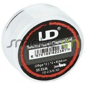 PREBUILT TWISTED FUSED CLAPTON SS316L 01OHM 10 UDS YOUDE
